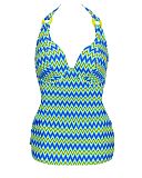 1504 TKD Lingerie Fashion Swim Curvy Kate Shockwave Halterneck Tankini Electric Shock