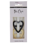 1709 TKD Lingerie Secret Weapons Bra Clips Black Nude Clear Heart One Size