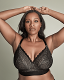1803 TKD Lingerie Fashion Cleo Lyzy Triangle Non Wired Bra Black Tanga Brief L2