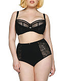 peek a boo lace black balcony bra highwaist