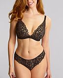 Allure Demi Plunge Bra And Brazillian Brief Black Latte