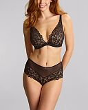 Allure Demi Plunge Bra And Thong Brief Black Latte