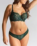 Allure Full Cup Bra And Brazilian Brief Forest Green TKD Lingerie Panache Fashion F1
