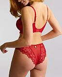 Allure Full Cup Bra And Brazillian Brief Red