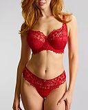 Allure Full Cup Bra And Thong Red