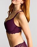 Allure Spacer Bra And Brazilian Brief Plum