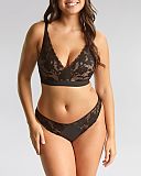 Amour Padded Non Wired Bra And Brazilian Black Pecan TKD Lingerie Panache Fashion F1