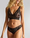 Amour Padded Non Wired Bra And Brazilian Black Pecan TKD Lingerie Panache Fashion F2