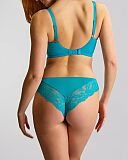 Ana Non Padded Plunge Bra And Brazilian Ocean Blue