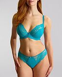 Ana Non Padded Plunge Bra And Brazilian Ocean Blue