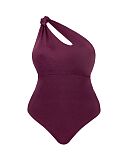 Beach Bliss Asymetric Padded Swimsuit Mulberry
