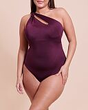 Beach Bliss Asymetric Padded Swimsuit Mulberry