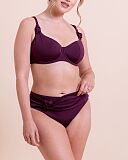 Beach Bliss Scooped Balcony Bikini Top And High Leg Bikini Brief Mulberry