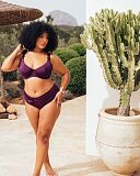 Beach Bliss Scooped Balcony Bikini Top And High Leg Bikini Brief Mulberry