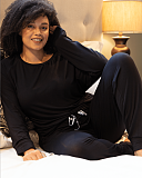 Beth Slouch Jersey Pyjama Set Black TKD Lingerie Cyberjammies Fashion L2