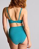 Billie Wired Triangle Plunge Bikini And High Waist Brief Sparkle Teal