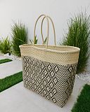 Black And Beige Beach Bag