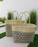 Black And Beige Beach Bag