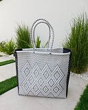 Black Grey Woven Beach Bag Bask Drift TKD Lingerie L1