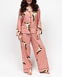 Bonnie Crane Bird Print Pyjama Set Pink Mix