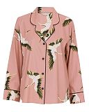 Bonnie Crane Bird Print Pyjama Top Pink Mix