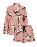 Bonnie Crane Bird Print Shorty Set Pink Mix