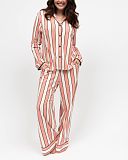 Bonnie Printed Stripe Jersey Print Pyjama Set Pink Mix