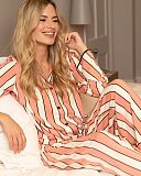 Bonnie Printed Stripe Jersey Print Pyjama Set Pink Mix