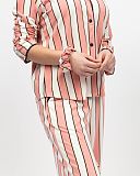 Bonnie Printed Stripe Jersey Print Pyjama Set Pink Mix