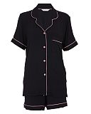Bonnie Revere Jersey Shorty Set Black