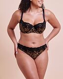 Boost Lace Padded Balcony Bra And Tanga Brief Leopard Print