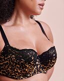 Boost Lace Padded Balcony Bra Leopard Print
