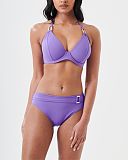 Boudoir Beach Halter Bikini And Belted Brief Violet