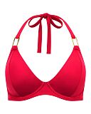 Boudoir Beach Halter Bikini Top Red