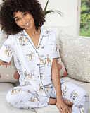 Carly Giraffe Print PJ Set Grey Mix TKD Lingerie Cyberjammies Fashion L1