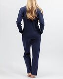 Celestial Ribbed Revere Jersey PJ Set Navy