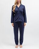 Celestial Ribbed Revere Jersey PJ Set Navy