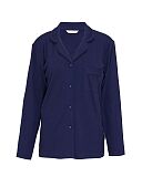 Celestial Ribbed Revere Jersey PJ Top Navy