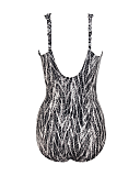 Chevron Python Siren Shaping Swimsuit Silver Grey TKD Lingerie Miraclesuit CB1