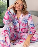 Chloe Heart Print Jersey Pyjama Set