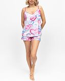 Chloe Heart Print Jersey Shorty Set