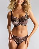 Clara Full Cup Bra And Thong Black Pink
