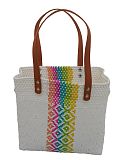 Color Burst Woven Beach Bag