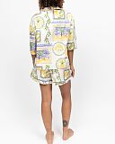 Cora Postcard Print Relaxed Shorty Sets Green Mix TKD Lingerie Cyberjammies Fashion B1