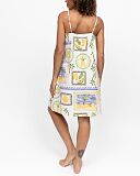 Cora Postcard Print Strappy Short Nightdress Green Mix TKD Lingerie Cyberjammies Fashion B1