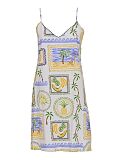 Cora Postcard Print Strappy Short Nightdress Green Mix TKD Lingerie Cyberjammies Fashion CF1