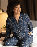 Cosmo Celestial Print PJ Set Navy Mix TKD Lingerie Cyberjammies Fashion L1