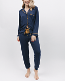 Cosmo Revere Jersey Top And Pant Navy TKD Lingerie Cyberjammies Fashion F1
