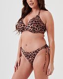 Dusky Vegas Halter Bikini And Tie Side Brief Leopard Print