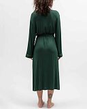 Ember Jersey Long Dressing Gown Dark Green